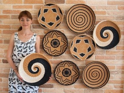 Shop handwoven sabai wall baskets