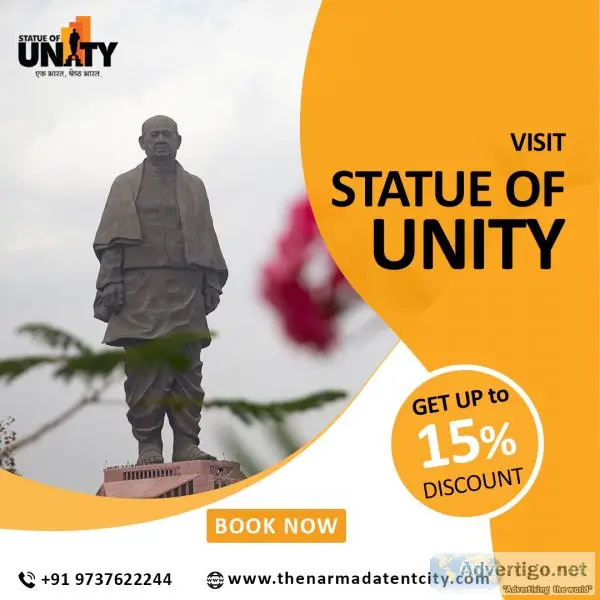 Statue of unity tent city | book flat 10 off
