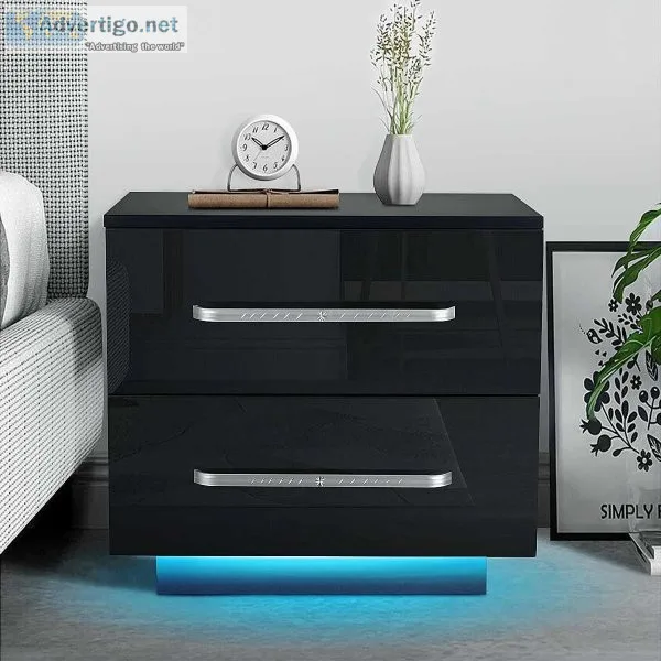Modern Luxury Nightstand Chest Drawer [LED]