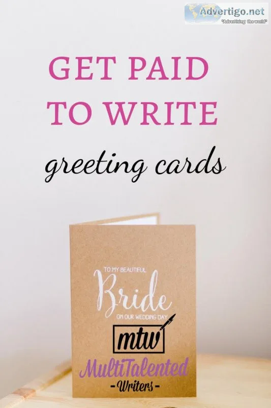 Write verses for greeting cards (280.00 per day)