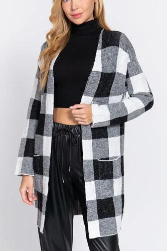 Open front Jacquard Sweater cardigan