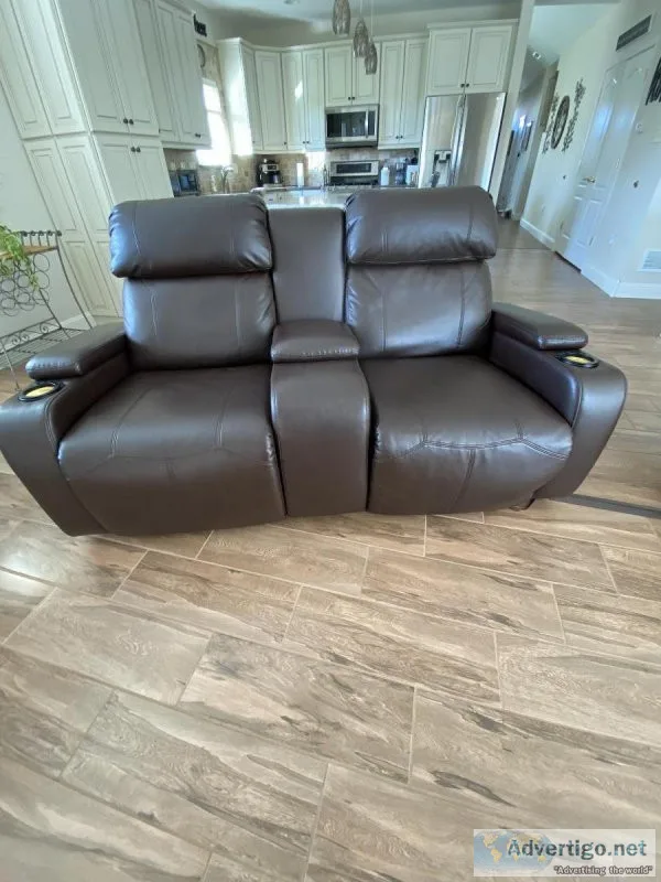 Reclining power love seat