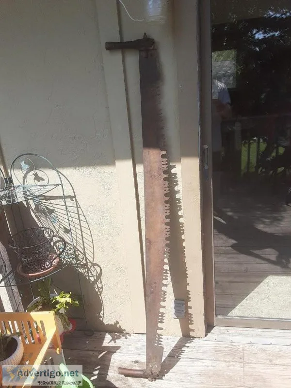 Antique 2 man saw and bow saw