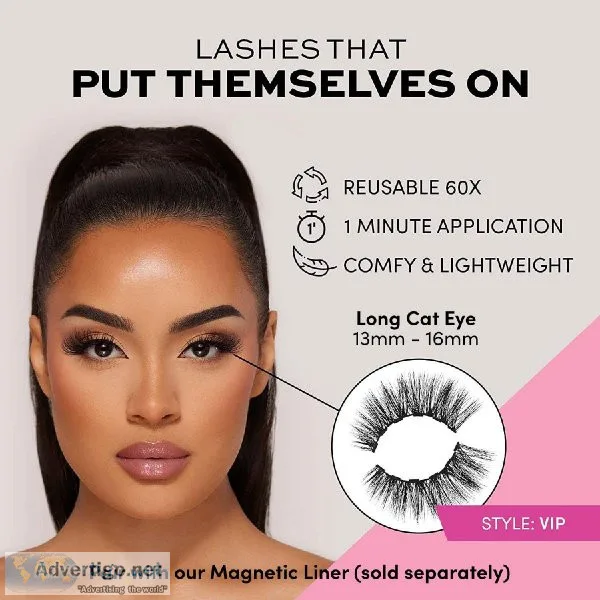 Glamnetic Magnetic Eyelashes - VIP  Long Magnetic Lashes 60 Wear