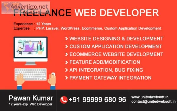Website developer, designer freelancer Delhi, India UnitedWebSof
