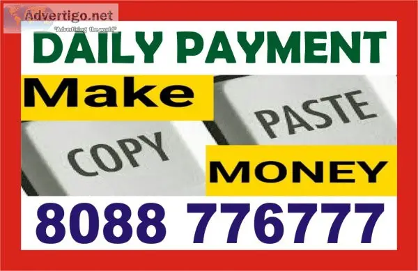 Part time or full time job | copy paste work | 964 | daily incom