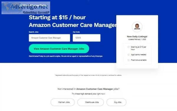 StartACareerToday - Amazon Customer Care Manager