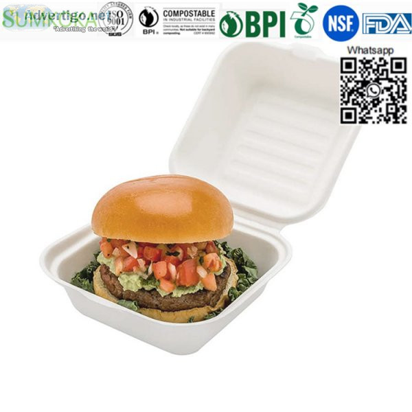 6 inches clamshell box disposable clamshell box hamburger box