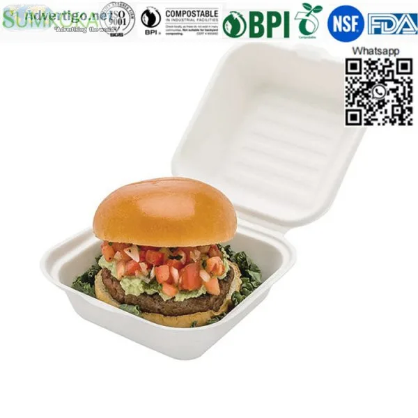 6 inches clamshell box disposable clamshell box hamburger box