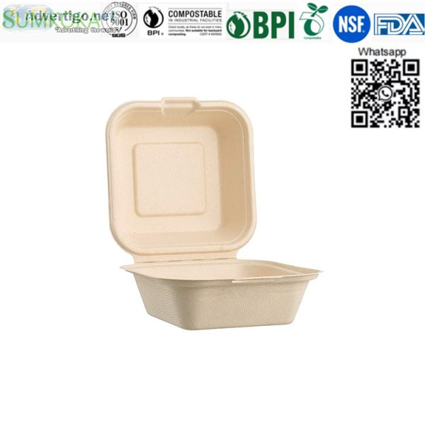 6 inches clamshell box disposable clamshell box hamburger box