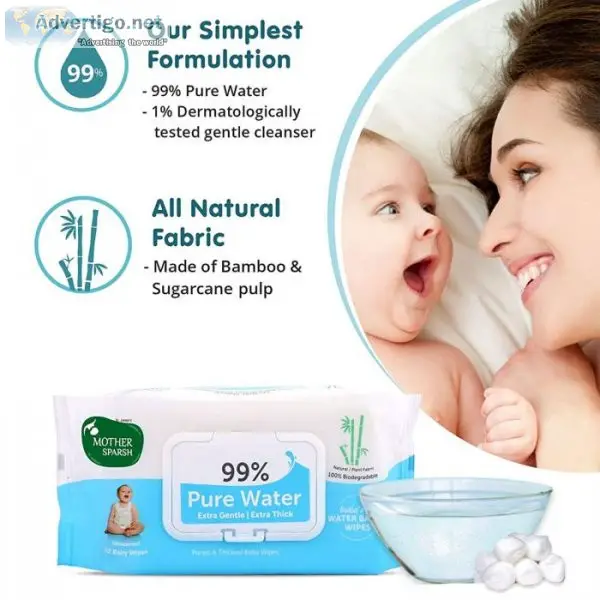 Mother sparsh 99% pure water baby wipes: