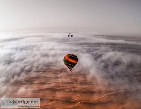 Hot air balloon ride over the desert of dubai