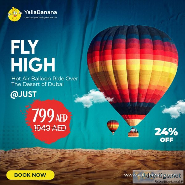 Hot air balloon ride over the desert of dubai