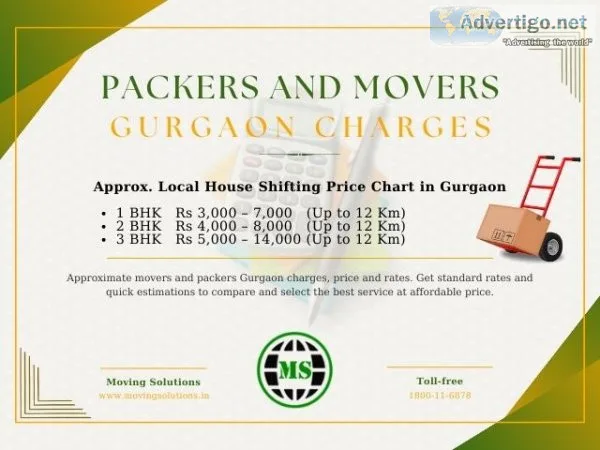 Packers and movers gurgaon charges