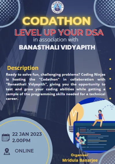 Test your coding skills with codathon banasthali vidyapith (jaip