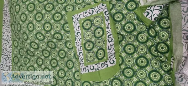 Printed glace cotton single bedsheets with pillow cover