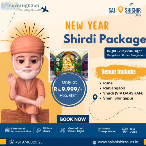 Bangalore to shirdi flight package one day | sai shishir tours