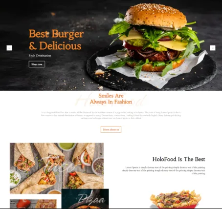Fastfood & restaurant shopify shopping website | digital media c