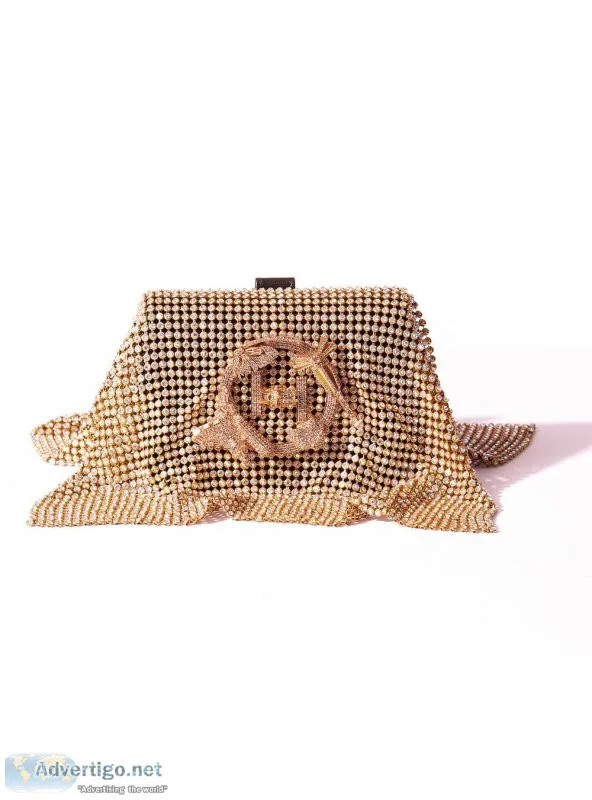 Gold rush crystal furbie - designer handbag for women