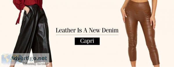 Revamp your casual look with leather capri pants