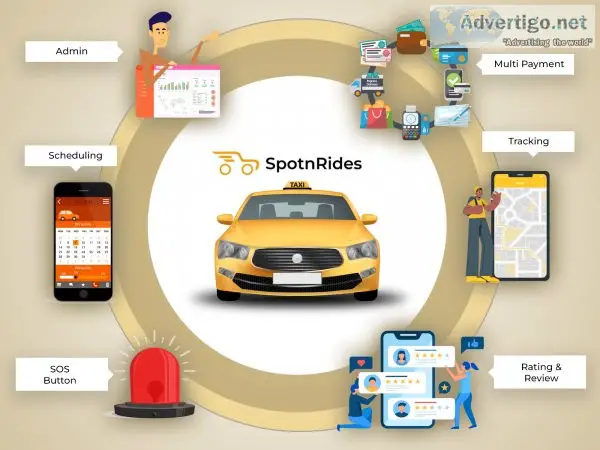 Spotnrides uber clone app for your taxi business