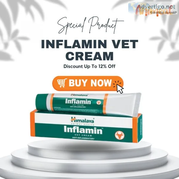 Inflamin vet cream, 50gm - flat 12% off - free shipping - animea