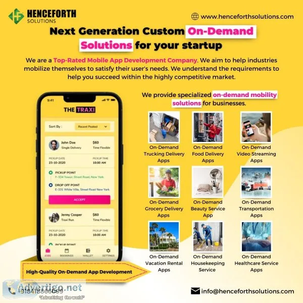 High quality on demand app development company | henceforth solu