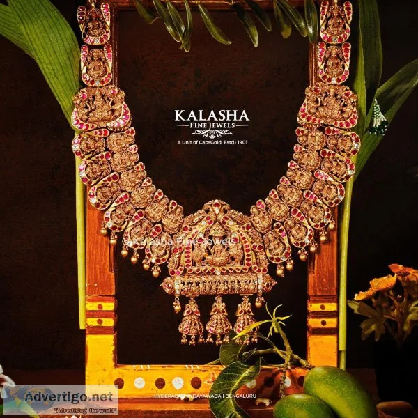 Latest gold necklace set designs from kalasha fine jewels hydera