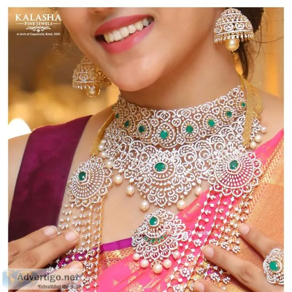 Unique diamond necklace designs and collection at kalasha fine j