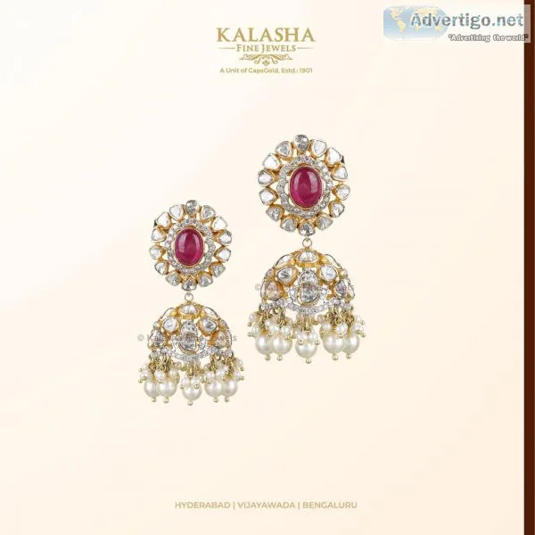 Exclusive diamond earrings for women by kalasha fine jewels