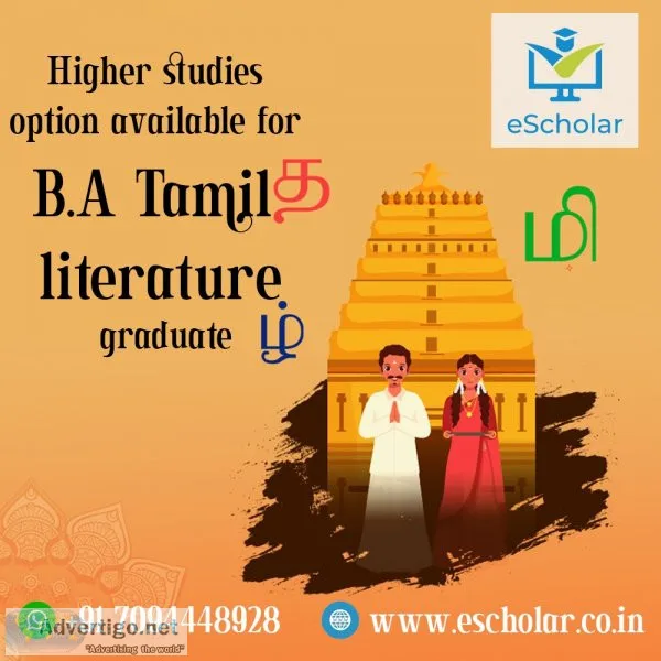 Higher studies option available for ba tamil literature graduate