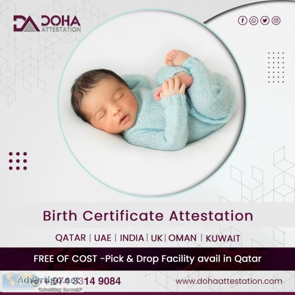 Secure and hassle-free birth certificate attestation in qatar wi