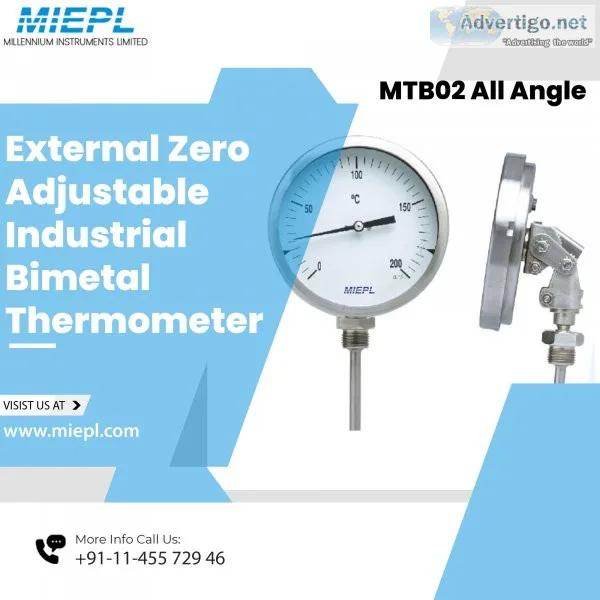 Mtb02 all angle, external zero adjustable industrial bimetal the