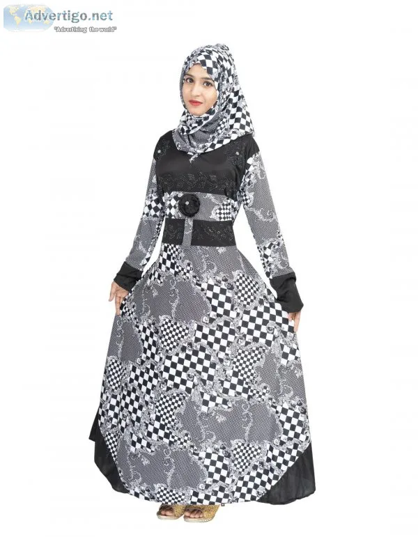 Beautiful black & white lycra abaya with hijab ? muslim lane