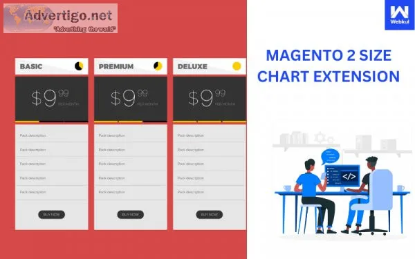 What is the work of magento 2 size chart extension?