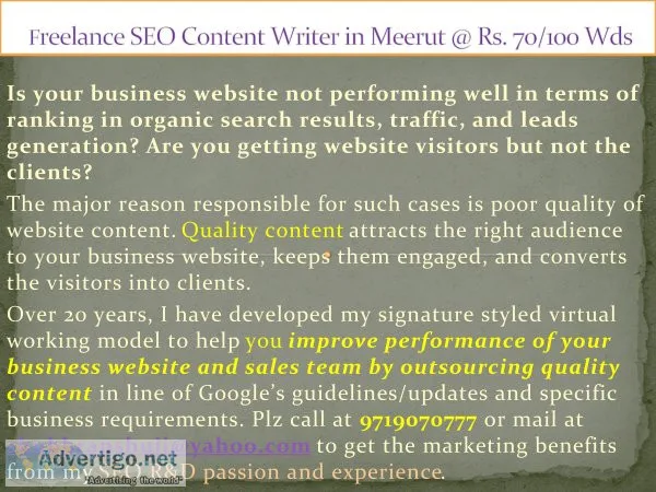 Freelance seo content developer, technical content writer, it / 