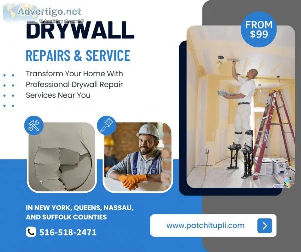 Expert drywall repair services in long island, ny - patch it up