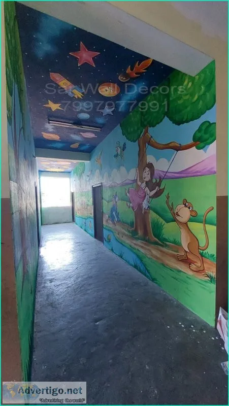 Play school boundary wall painting from kamareddy