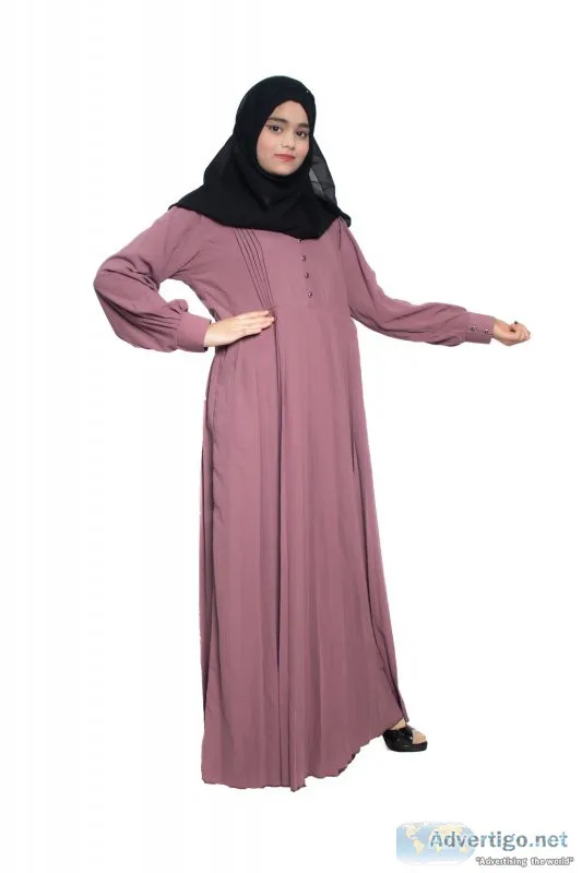 Modest city self-design pink button with plate abaya or burqa wi