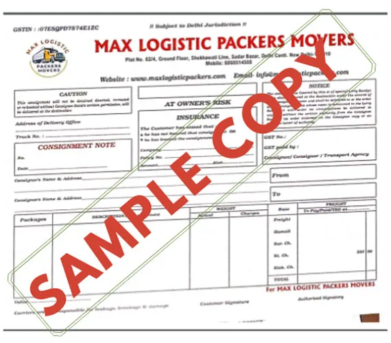Packers and movers bill for claim | packers and movers original 