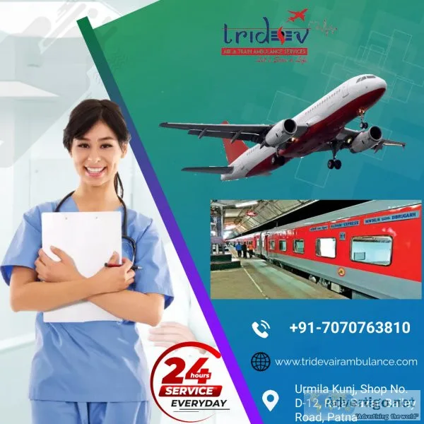 Patients arrive at the destination safely by tridev air ambulanc