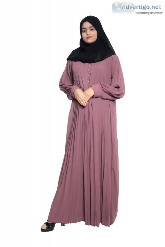 Modest city self-design pink button with plate abaya or burqa wi