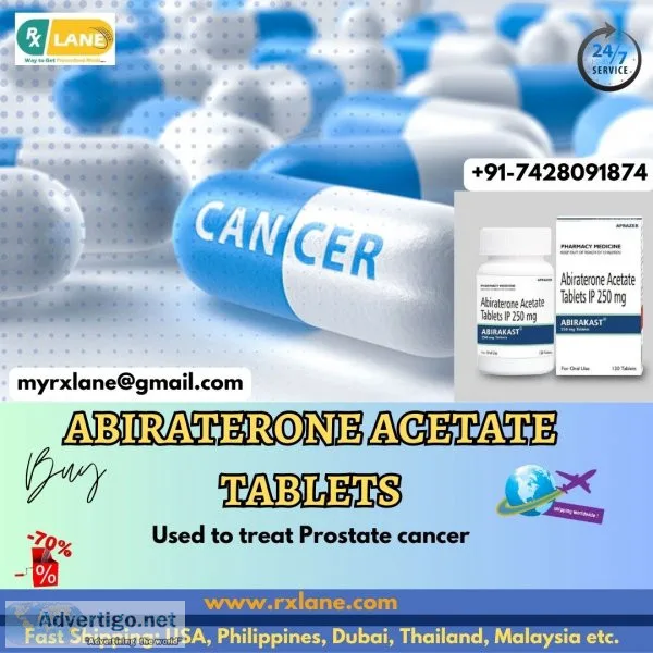 Purchase abiraterone acetate tablets at lowest price from rxlane