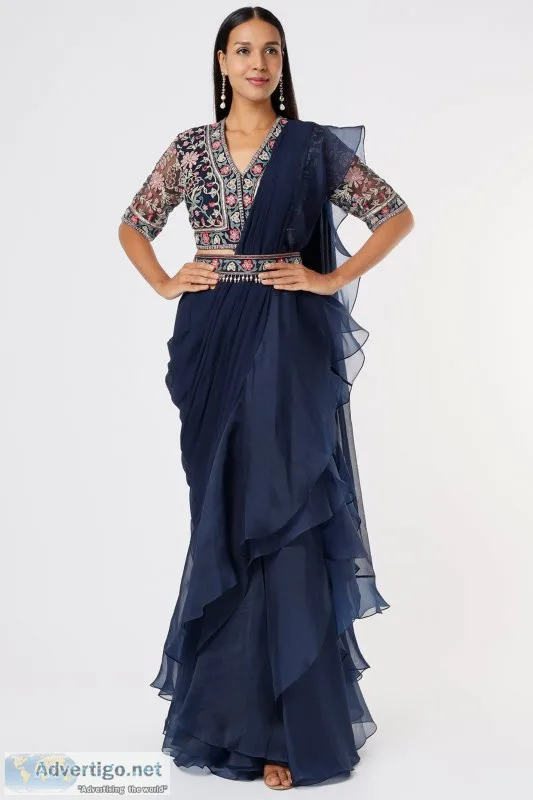 Designer ruffle saree dress buy on best price
