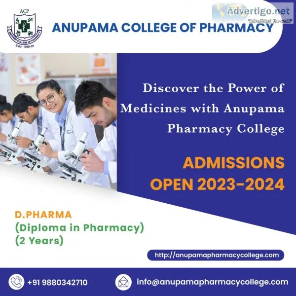 Anupama college of pharmacy - leading best d pharmacy college in
