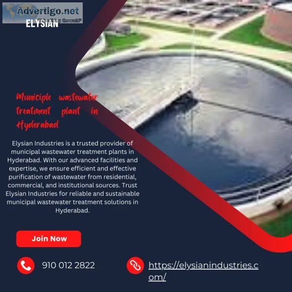 Municiple wastewater treatment plant in hyderabad