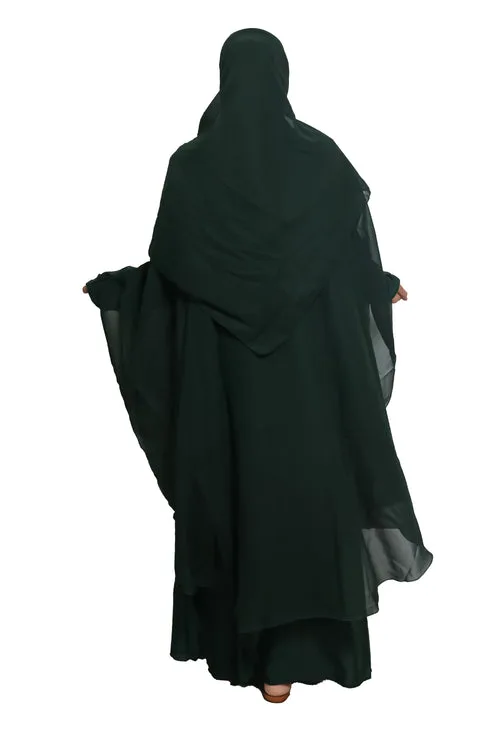 Buy modest city self design plain green farasha nida abaya or bu