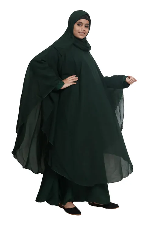 Buy modest city self design plain green farasha nida abaya or bu