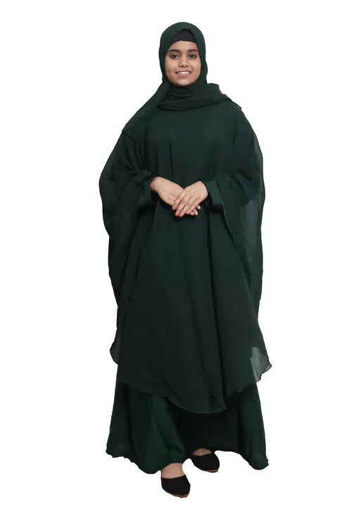 Buy modest city self design plain green farasha nida abaya or bu