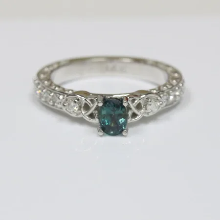 Shop 14k white gold oval cut alexandrite prong set ring